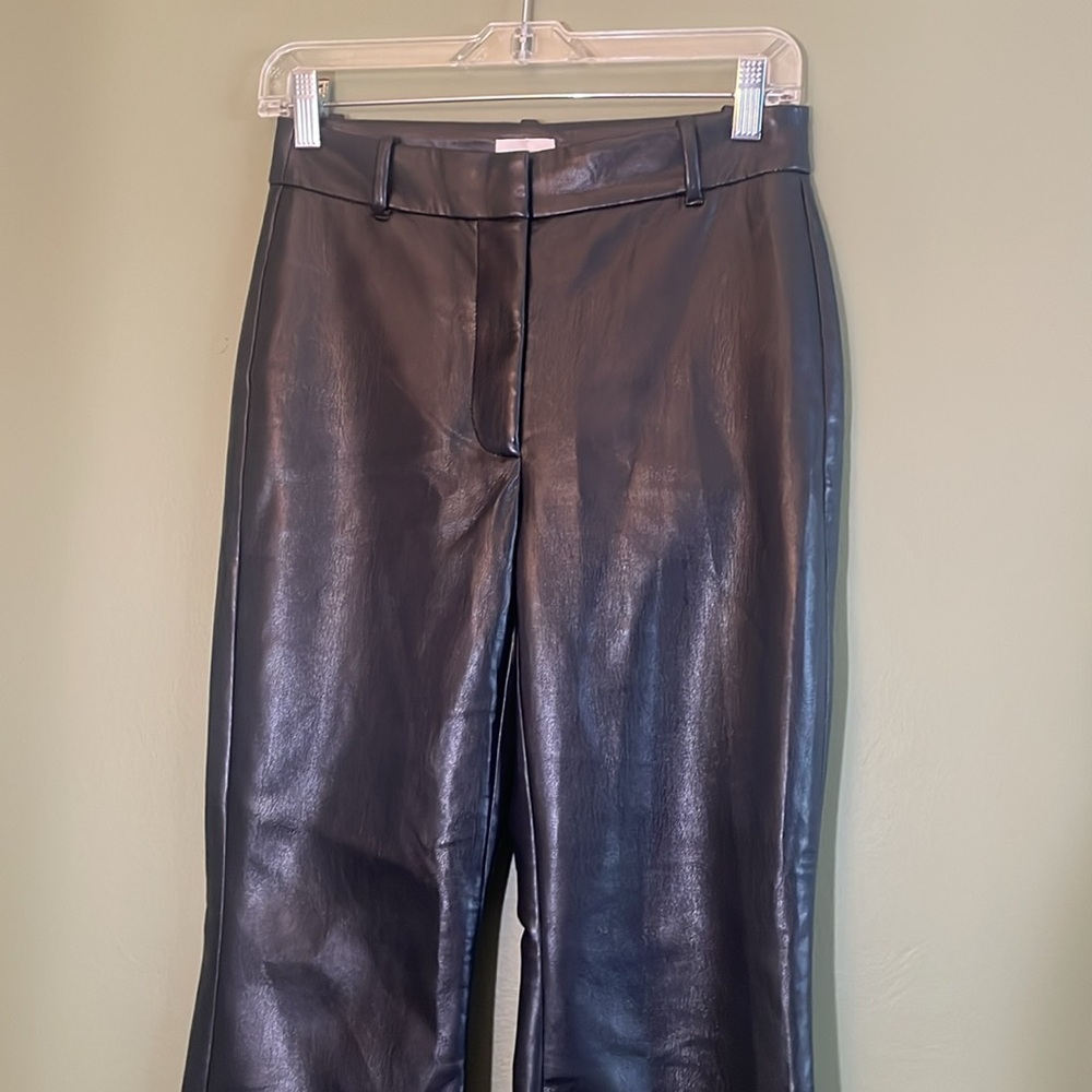 NWOT Wilfred Cabaret Black Flare Vegan Leather Flare Pants Sz 4 - Picture 5 of 9